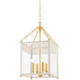 Rosalie Lantern Aged Brass Soft Cream Small By Mitzi