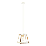 Rosalie Pendant 12 Inch White + Aged Gold Brass