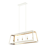 Rosalie Pendant 45 Inch White + Aged Gold Brass