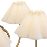 Rosemary Chandelier Brushed Gold Folded White By Alora - Detailed View1