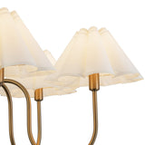 Rosemary Chandelier Brushed Gold Folded White By Alora - Detailed View