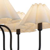 Rosemary Chandelier Matte Black Folded White By Alora - Detailed View