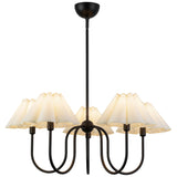 Rosemary Chandelier Matte Black Folded White By Alora