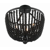 Rylee Semi-Flush Mount 16.5'' Matte Black Black Wood