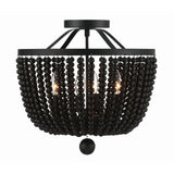 Rylee Semi-Flush Mount 16.5'' Matte Black Black Wood
