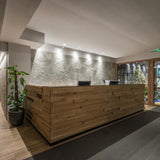 White Downey 2-in 2-Head Semi-Flush Mount By Kuzco in Reception Area