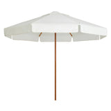 Large octagonal cream canopy umbrella with a straight valance on a timber pole — Sundial+ Umbrella 280 cm Octagonal, Straight Valance, by Basil Bangs