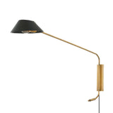 Sacramento Plug-in Sconce - Patina Brass with Soft Black by Troy Lighting