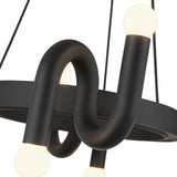 Sadie Chandelier Matte Black By Alora Detailed View