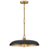 Sadie Dome Pendant Large Lacquered Brass Black Accents By Hinkley