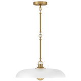 Sadie Dome Pendant Large Lacquered Brass Chalk White Accents By Hinkley - Front View