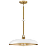 Sadie Dome Pendant Large Lacquered Brass Chalk White Accents By Hinkley