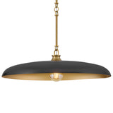 Sadie Dome Pendant Medium Lacquered Brass Black Acents By Hinkley - Detaild View