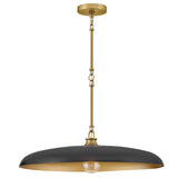 Sadie Dome Pendant Medium Lacquered Brass Black Acents By Hinkley