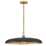 Sadie Dome Pendant Medium Lacquered Brass Black Acents By Hinkley