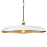 Sadie Dome Pendant Medium Lacquered Brass Chalk White Accents By Hinkley - Detailed View