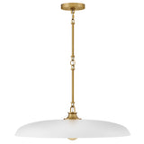 Sadie Dome Pendant Medium Lacquered Brass Chalk White Accents By Hinkley - Front View