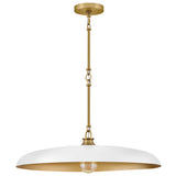 Sadie Dome Pendant Medium Lacquered Brass Chalk White Accents By Hinkley