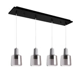 Samson Multilight Pendant — 28 Inch, 4, Black/Smoked Glass
