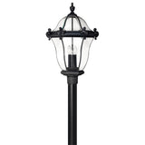 San Clemente Large Post Mount Lantern - Museum Black - by Hinkley