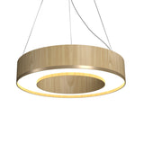 Sand Cylindrical Pendant with Brass Accent by Accord