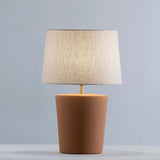 Santos Table Lamp by Geo Contemporary in Terracotta, lit