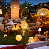 Saona Table Lamp - Indoor and Outdoor, terrace at night