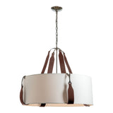Saratoga Pendant Large in Polished Nickel, Natural Anna Shade by Hubbardton Forge