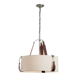 Saratoga Pendant Small in Polished Nickel, Flax Shade by Hubbardton Forge