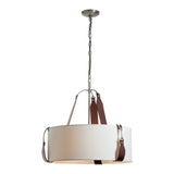 Saratoga Pendant Small in Polished Nickel, Natural Anna Shade by Hubbardton Forge