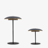 Sardinia battery table lamp by New Garden, pair of anthracite grey dome-shade lamps in large and small sizes