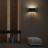 Sartre Wall Sconce By Modern Forms Black Aged Brass Detailed View