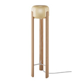Sata Floor Lamp by Vistosi, Finis: Natural Ash Wood, Color: Amber Shaded, ,| Casa Di Luce Lighting