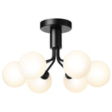 Satin Black/Opal 6 Lights Apiales Ceiling Light by Nuura