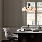 Satin Black/Opal Apiales 6 Pendant Light by Nuura in Study Room