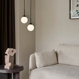 Satin Black/Opal Small Apiales Single Pendant Light by Nuura
