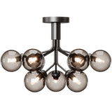 Satin Black/Smoked Black 9 Lights Apiales Ceiling Light by Nuura