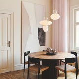 Satin Brass/Opal Rizzatto 43 Ceiling Light by Nuura in Dining Area