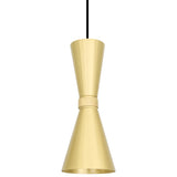 Satin Brass Amias Mid-Century Brass Pendant by Mullan Lighting
