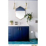 Satin Brass Amias Mid-Century Brass Pendant by Mullan Lighting in Bathroom