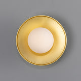 Satin Brass Aosta Brass Disc Bathroom Wall Light by Mullan Lighting