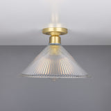 Satin Brass Hanoi Vintage Prismatic Flush Light by Mullan Lighting