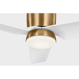 Satin Brass Housing with Matte White Blades Colgin 44inch Hugger LED Ceiling Fan by Visual Comfort Fans