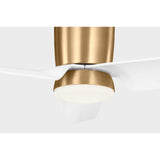 Satin Brass Housing with Matte White Blades Colgin 56inch Hugger LED Ceiling Fan by Visual Comfort Fans