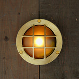 Satin Brass Muara Bulkhead Outdoor Wall Light by Mullan Lighting Lifestyle