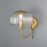 Satin Brass Nehir Reeded Glass Wall Light by Mullan Lighting