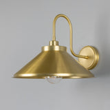 Satin Brass Nerissa Brass Swan Neck Wall Light by Mullan Lighting