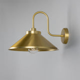 Satin Brass Nerissa Brass Swan Neck Wall Light by Mullan Lighting