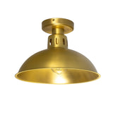 Satin Brass Paris Industrial Flush Ceiling Light by Mullan Lighting
