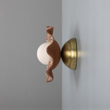 Satin Brass Red Wavy Rivale Wall Light by Mullan Lighting